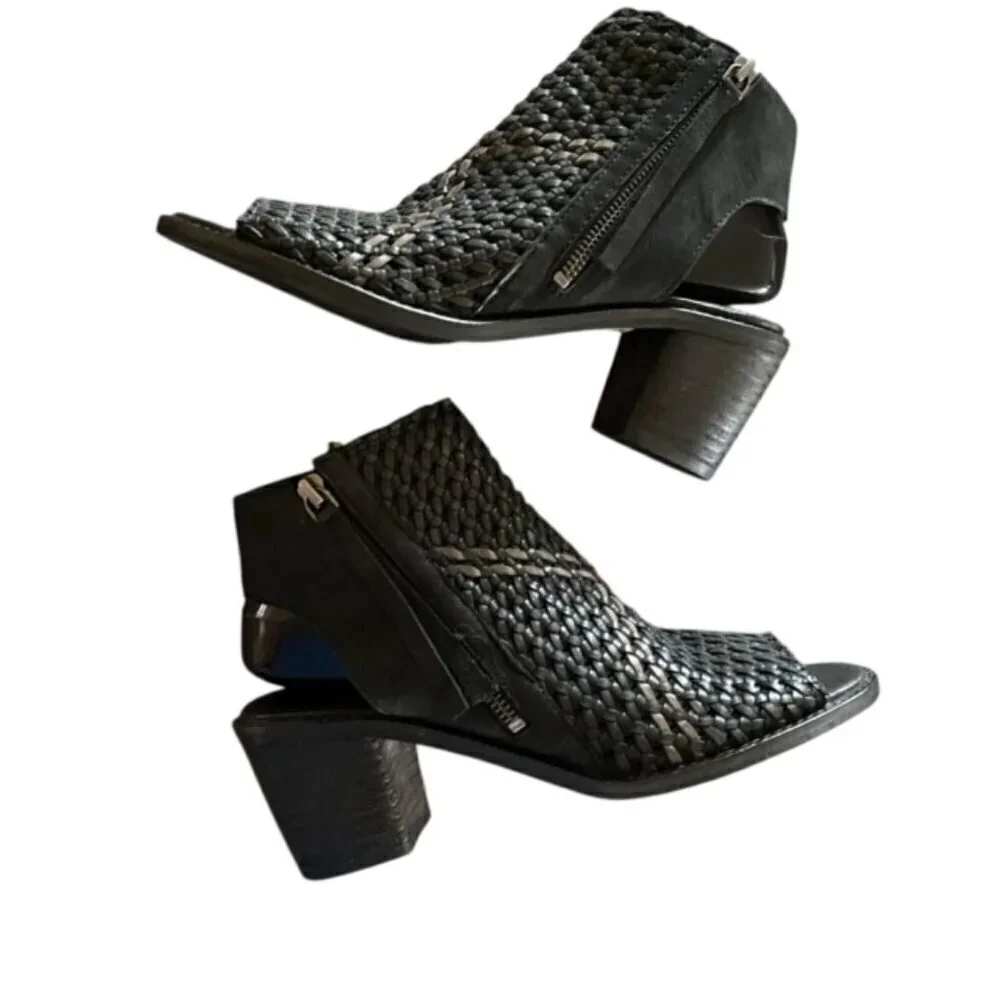 NWT Sam Edelman Cooper Woven Open Toe Bootie 9